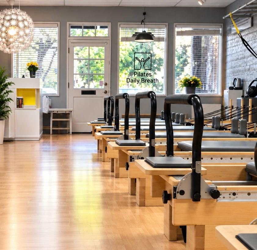 The bright Daily Breath Pilates reformer studio in Westlake Village, California