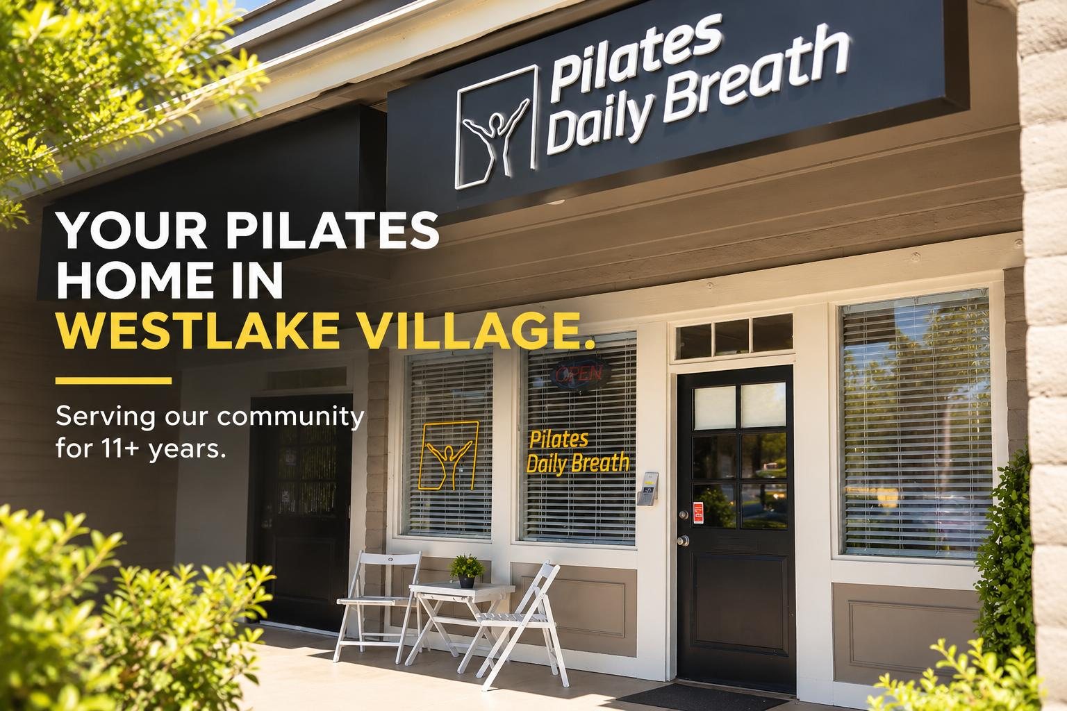 The Daily Breath Pilates studio entrance in Westlake Village, California